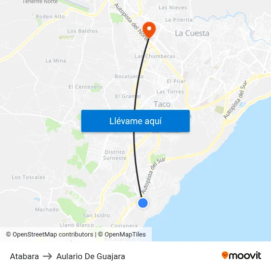 Atabara to Aulario De Guajara map