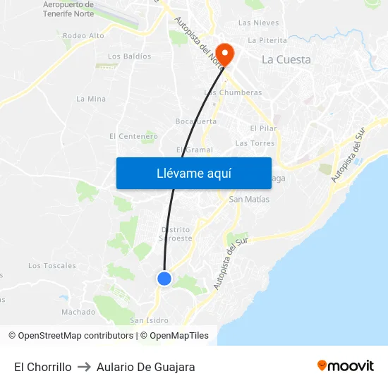 El Chorrillo to Aulario De Guajara map
