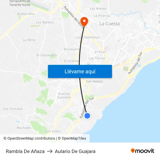 Rambla De Añaza to Aulario De Guajara map