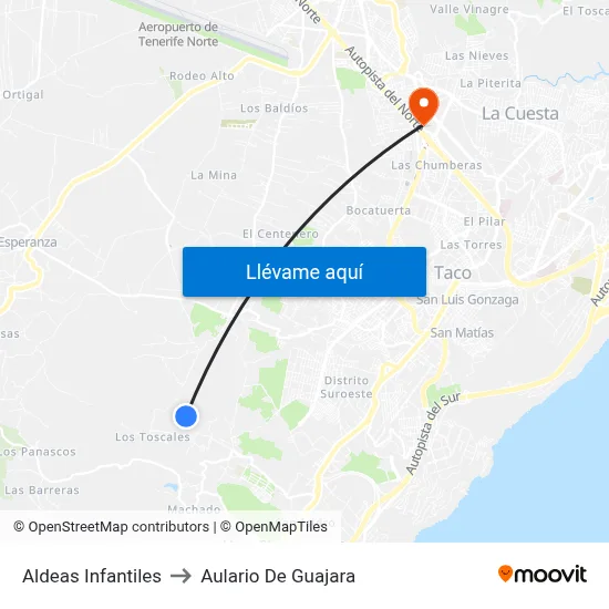 Aldeas Infantiles to Aulario De Guajara map