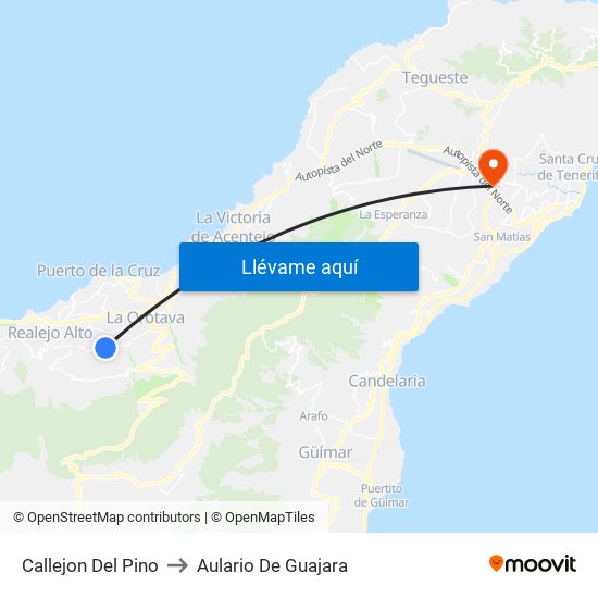Callejon Del Pino to Aulario De Guajara map