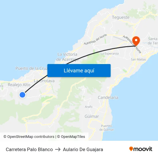 Carretera Palo Blanco to Aulario De Guajara map