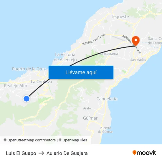 Luis El Guapo to Aulario De Guajara map