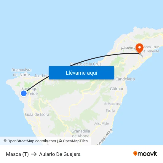 Masca (T) to Aulario De Guajara map