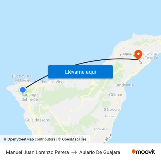 Manuel Juan Lorenzo Perera to Aulario De Guajara map
