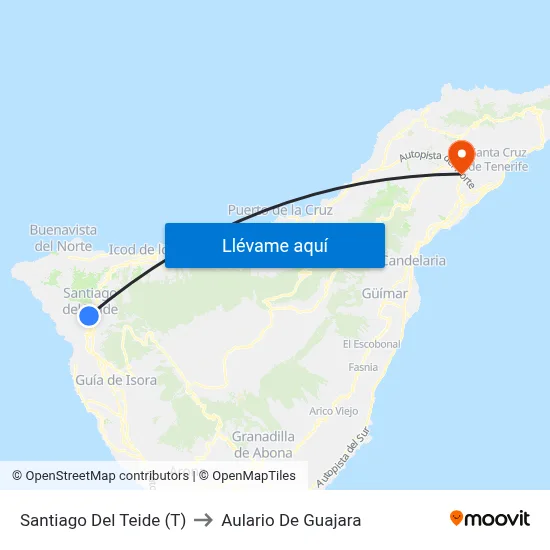 Santiago Del Teide (T) to Aulario De Guajara map