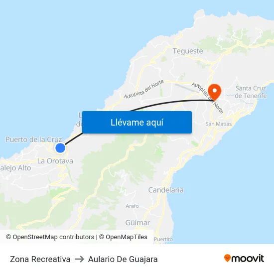 Zona Recreativa to Aulario De Guajara map