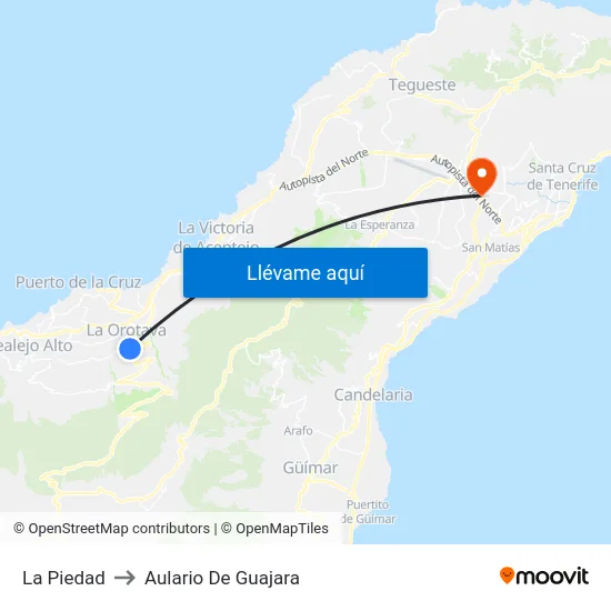 La Piedad to Aulario De Guajara map