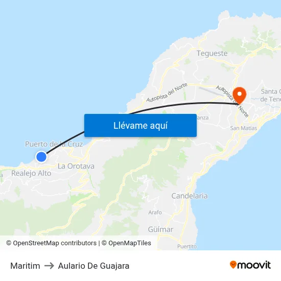 Maritim to Aulario De Guajara map
