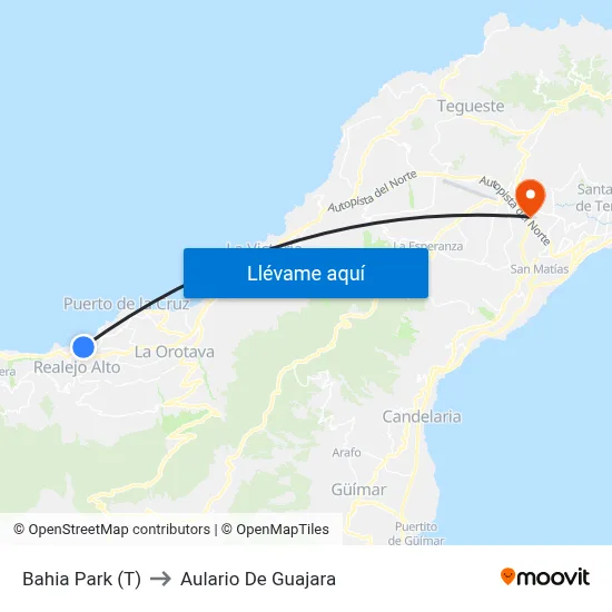 Bahia Park (T) to Aulario De Guajara map