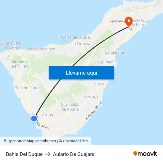 Bahia Del Duque to Aulario De Guajara map