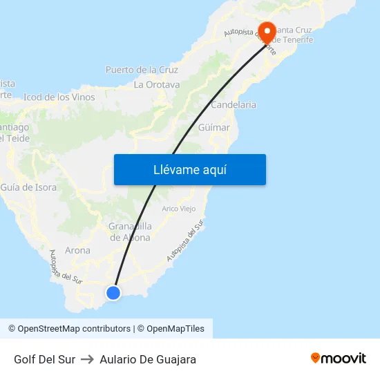 Golf Del Sur to Aulario De Guajara map