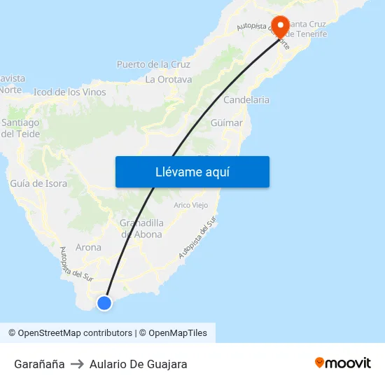 Garañaña to Aulario De Guajara map