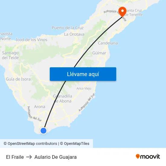 El Fraile to Aulario De Guajara map