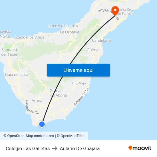 Colegio Las Galletas to Aulario De Guajara map