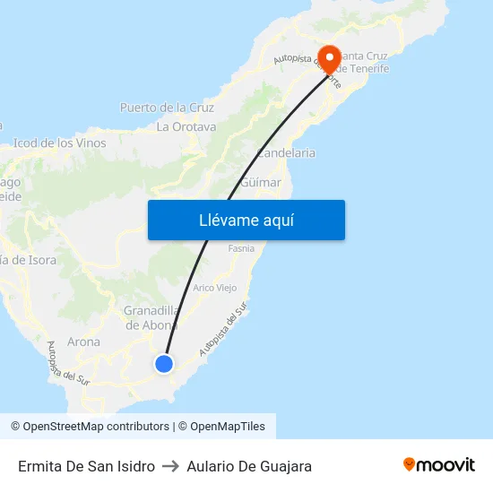 Ermita De San Isidro to Aulario De Guajara map
