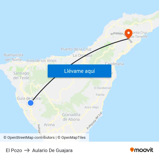 El Pozo to Aulario De Guajara map