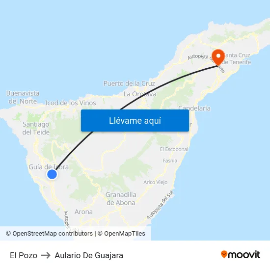 El Pozo to Aulario De Guajara map