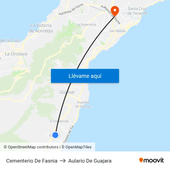Cementerio De Fasnia to Aulario De Guajara map