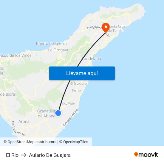 El Rio to Aulario De Guajara map