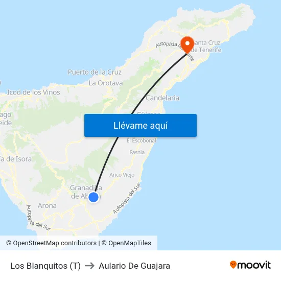 Los Blanquitos (T) to Aulario De Guajara map