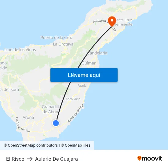 El Risco to Aulario De Guajara map