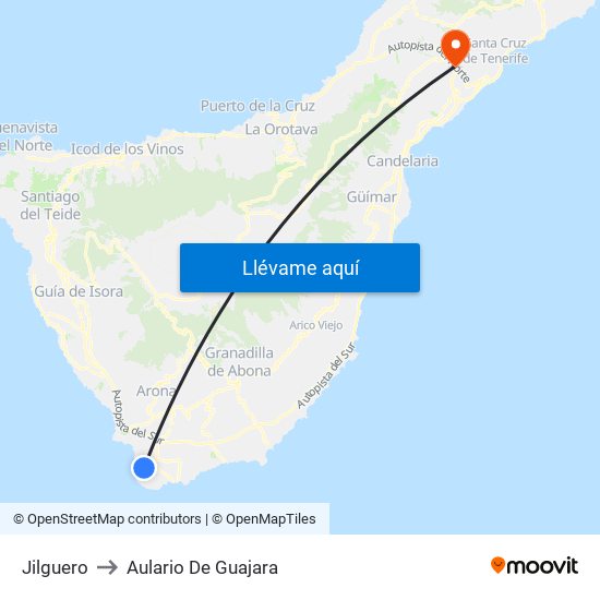 Jilguero to Aulario De Guajara map