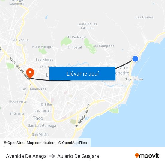 Avenida De Anaga to Aulario De Guajara map