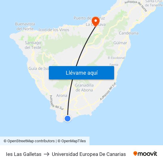 Ies Las Galletas to Universidad Europea De Canarias map
