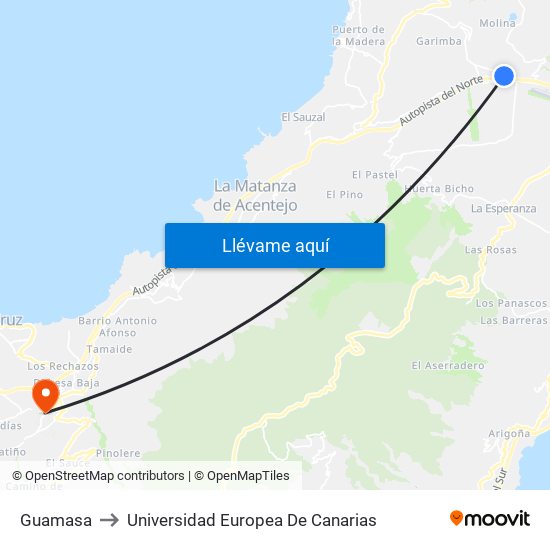 Guamasa to Universidad Europea De Canarias map