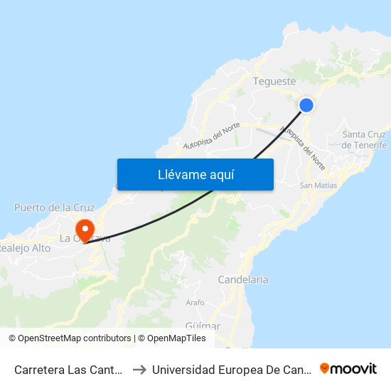 Carretera Las Canteras to Universidad Europea De Canarias map