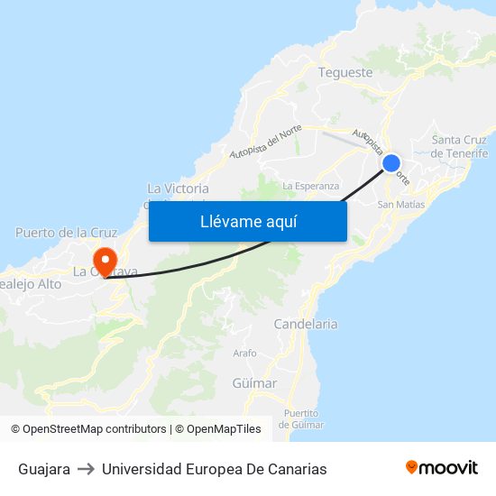 Guajara to Universidad Europea De Canarias map