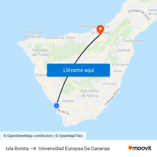 Isla Bonita to Universidad Europea De Canarias map