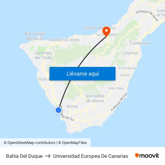 Bahia Del Duque to Universidad Europea De Canarias map