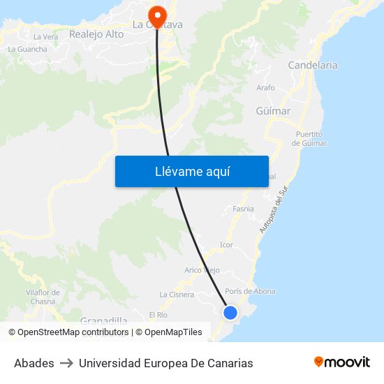 Abades to Universidad Europea De Canarias map