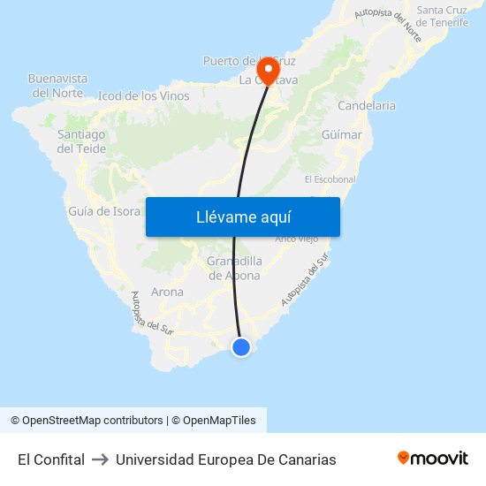 El Confital to Universidad Europea De Canarias map