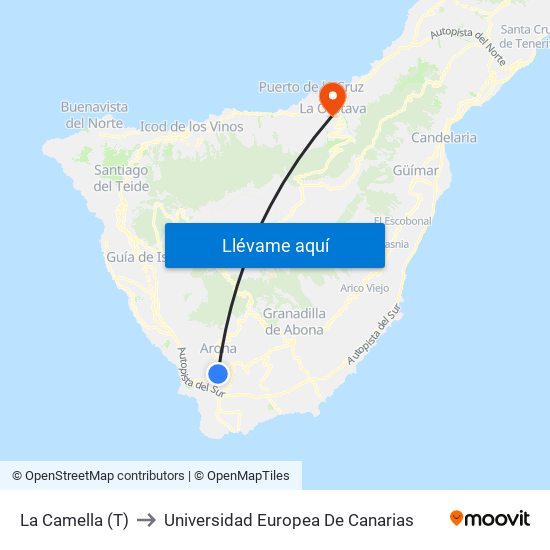 La Camella (T) to Universidad Europea De Canarias map