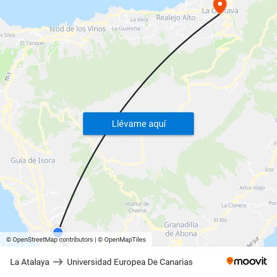 La Atalaya to Universidad Europea De Canarias map