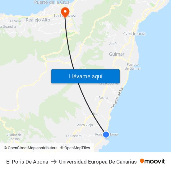 El Poris De Abona to Universidad Europea De Canarias map