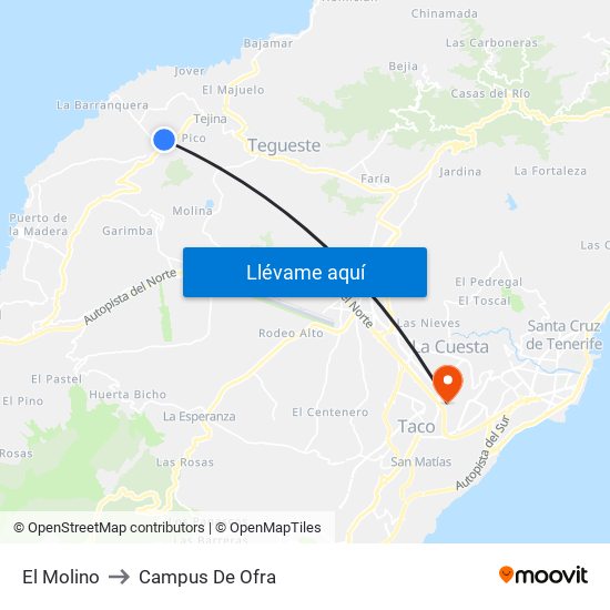 El Molino to Campus De Ofra map
