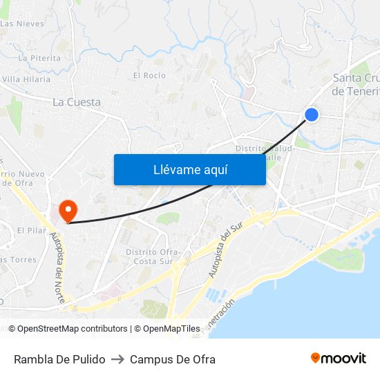 Rambla De Pulido to Campus De Ofra map