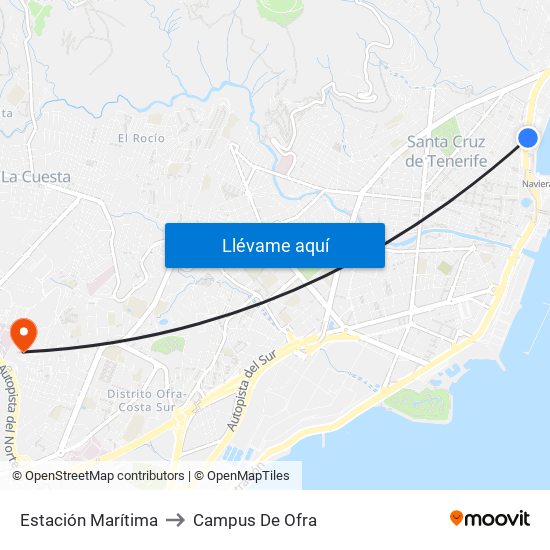 Estación Marítima to Campus De Ofra map