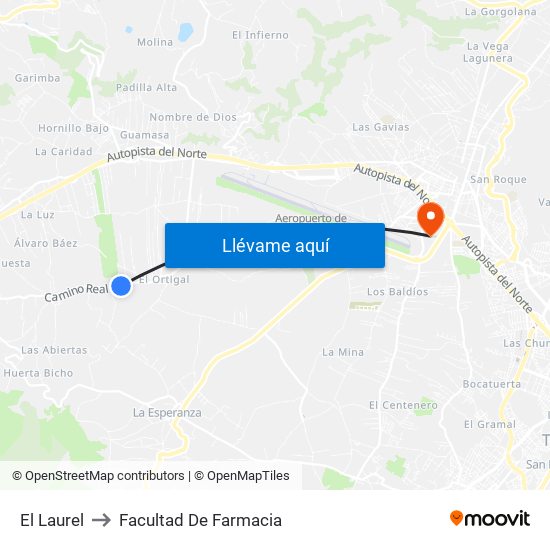 El Laurel to Facultad De Farmacia map