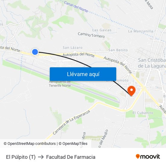 El Púlpito (T) to Facultad De Farmacia map