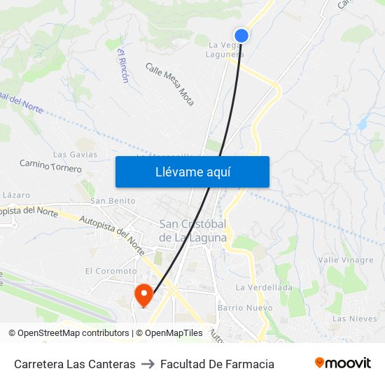 Carretera Las Canteras to Facultad De Farmacia map