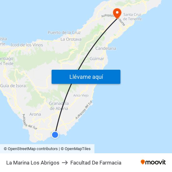 La Marina  Los Abrigos to Facultad De Farmacia map