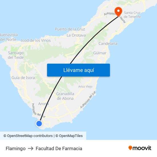 Flamingo to Facultad De Farmacia map