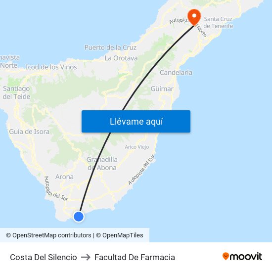 Costa Del Silencio to Facultad De Farmacia map