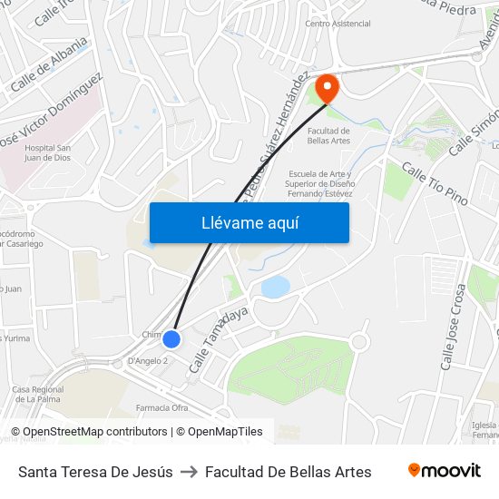 Santa Teresa De Jesús to Facultad De Bellas Artes map