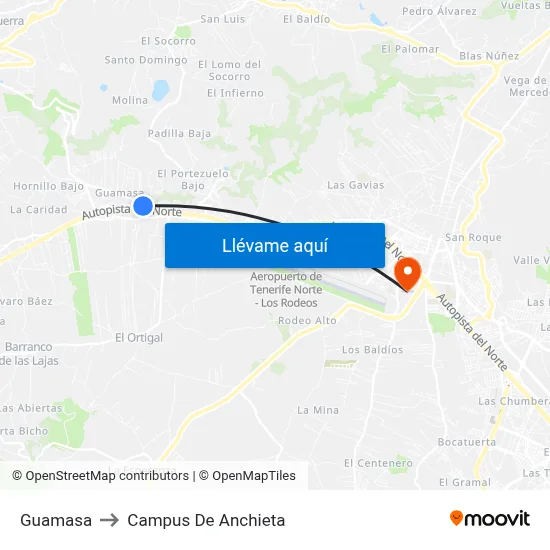 Guamasa to Campus De Anchieta map